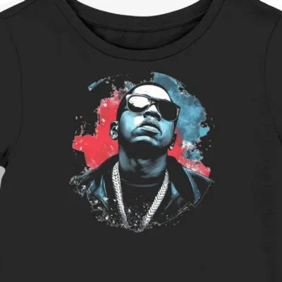 Koszulka damska czarna z motywem hiphopowym Jay-Z