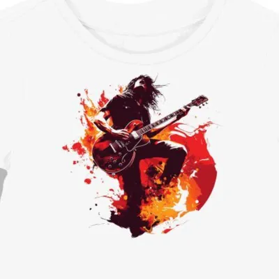 Koszulka damska biała z nadrukiem rockowego zespołu ACDC