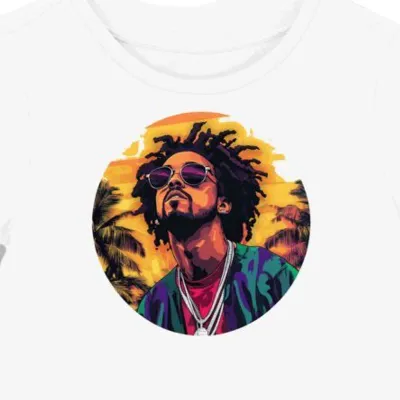 Koszulka damska biała z motywem hiphopowym artysty J Cole
