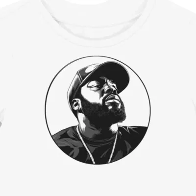 Koszulka damska biała z nadrukiem Hip-Hop Ice Cube