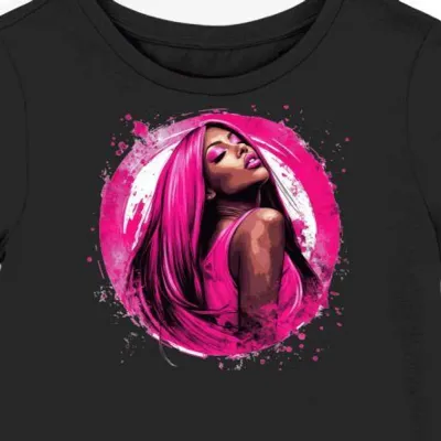 Koszulka damska czarna z nadrukiem Nicki Minaj rap