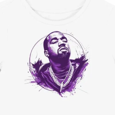 Koszulka damska biała z motywem hip-hopu i Kanye Westa