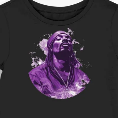 Koszulka damska czarna z nadrukiem rapowym Snoop Dogg