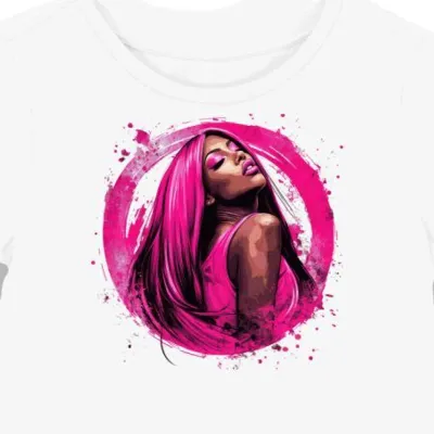 Koszulka damska biała z nadrukiem rapu Nicki Minaj