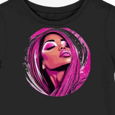 Koszulka damska czarna z nadrukiem Nicki Minaj
