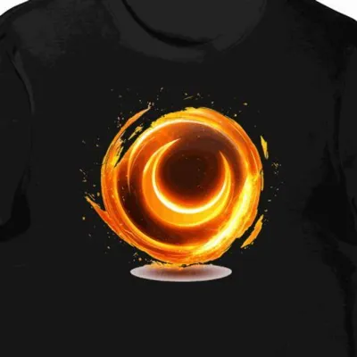 Koszulka męska czarna z nadrukiem symbolu futurystycznego Overwatch