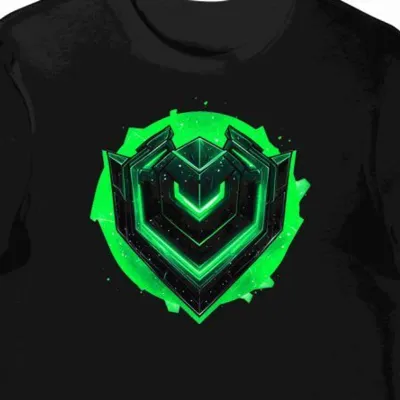 Koszulka męska czarna z motywem tarczy e-sport