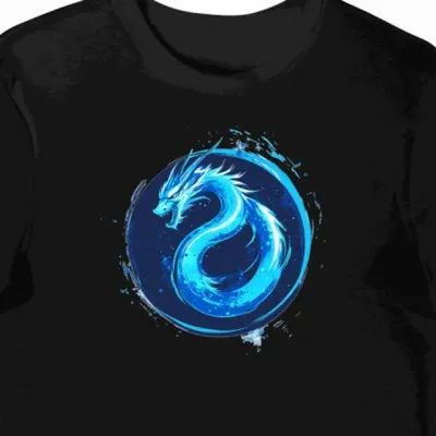 Koszulka męska czarna z motywem Smoka Mortal Kombat