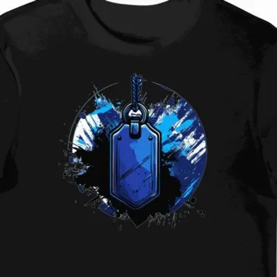 Koszulka męska czarna z motywem dogtag Esport