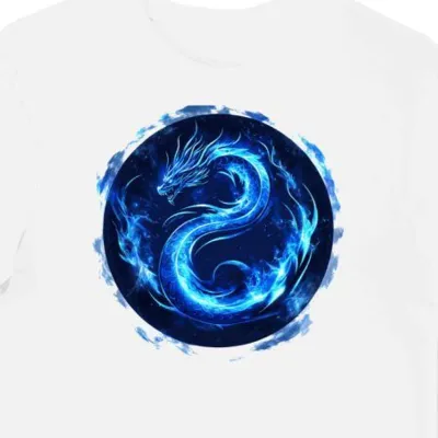 Koszulka męska biała z motywem smoka Mortal Kombat