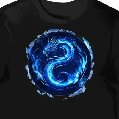 Koszulka męska czarna z motywem smoka Mortal Kombat