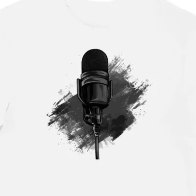Koszulka męska biała z motywem futurystycznym streamingowym