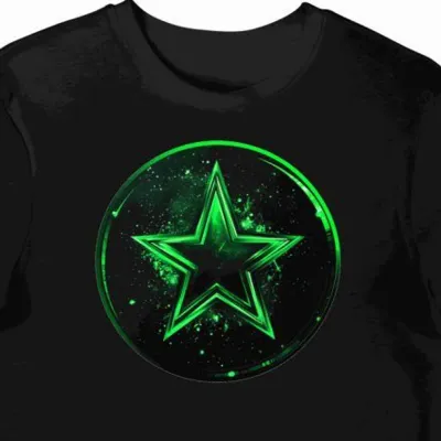 Koszulka męska czarna z nadrukiem Zielona Gwiazda Astralis