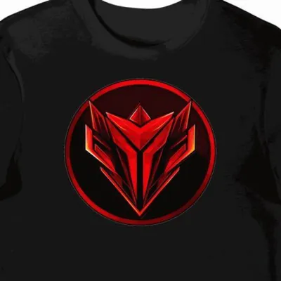 Koszulka męska czarna z motywem tarczy drużyny e-sportowej