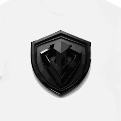 Koszulka męska biała z motywem tarczy Gaming Team