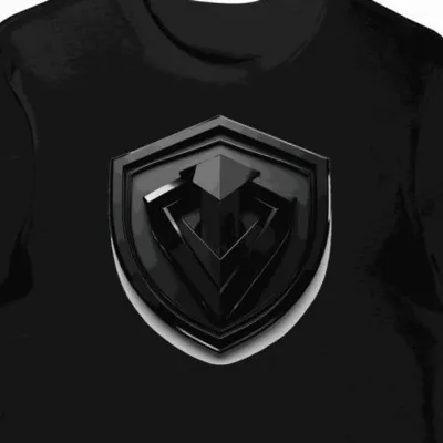 Koszulka męska czarna z nadrukiem tarczy SK Gaming