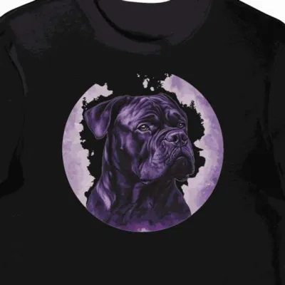 Koszulka męska czarna z nadrukiem psów rasy Cane Corso