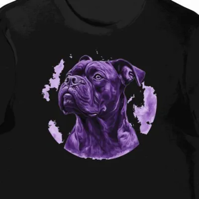 Koszulka męska czarna z nadrukiem psa rasy Cane Corso