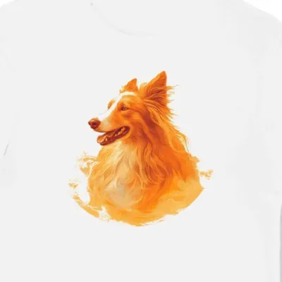 Koszulka męska biała z nadrukiem rudego collie