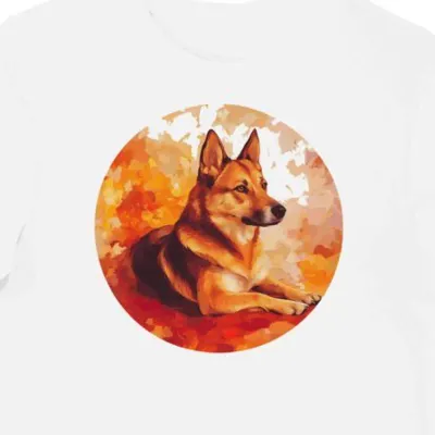 Koszulka męska biała z motywem psa rasy Swedish Vallhund