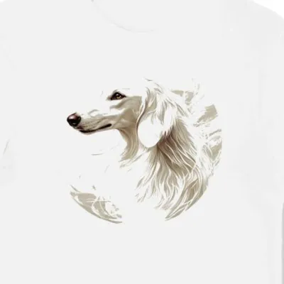 Koszulka męska biała z nadrukiem saluki