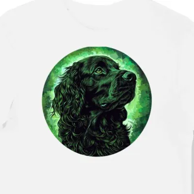 Koszulka męska biała z nadrukiem psa rasy cocker spaniel