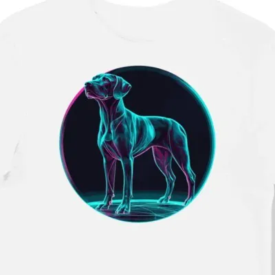 Koszulka męska biała z motywem psa Ridgeback