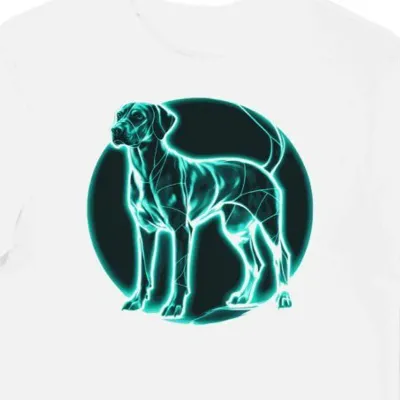 Koszulka męska biała z motywem Rhodesian Ridgeback