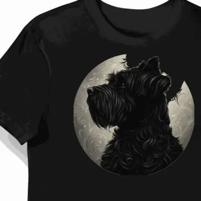 Koszulka męska czarna z motywem psów terrier