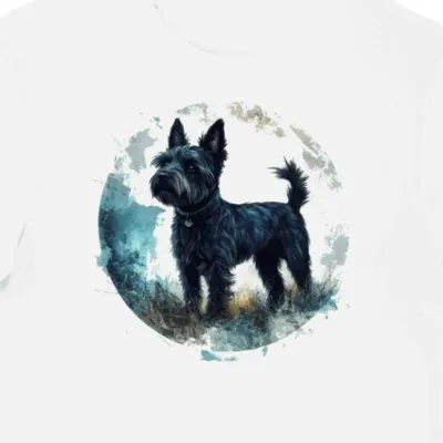 Koszulka męska biała z grafiką Cairn Terrier