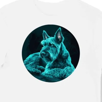 Koszulka męska biała z nadrukiem Kerry Blue Terrier