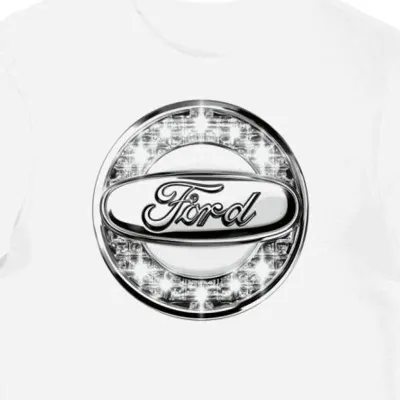 Koszulka męska biała z nadrukiem logo Ford