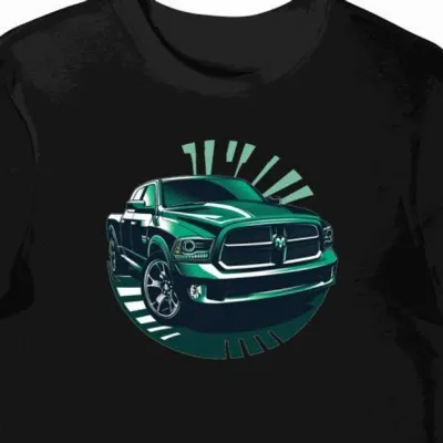 Koszulka męska czarna z motywem logo Dodge Ram