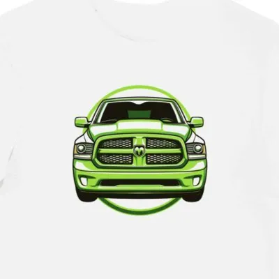 Koszulka męska biała z nadrukiem logo Dodge Ram