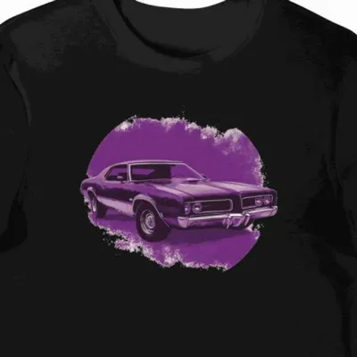 Koszulka męska czarna z nadrukiem motywu Pontiac
