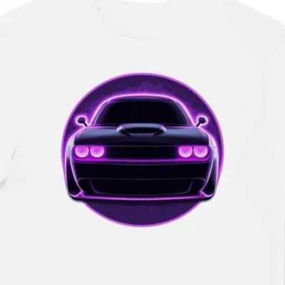 Koszulka męska biała z nadrukiem wyjątkowego logo Dodge