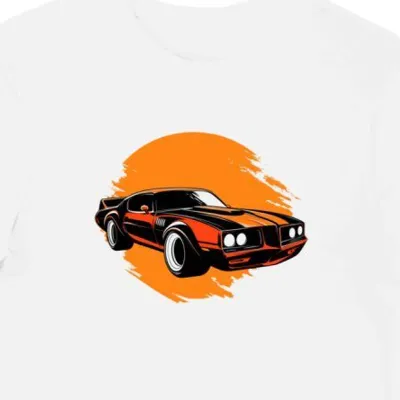 Koszulka męska biała z nadrukiem logo marki Pontiac