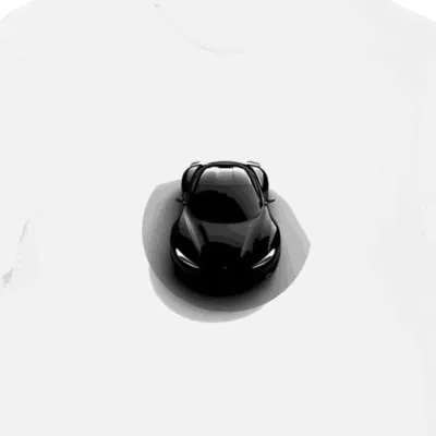 Koszulka męska biała z nadrukiem futurystycznego logo Pontiac