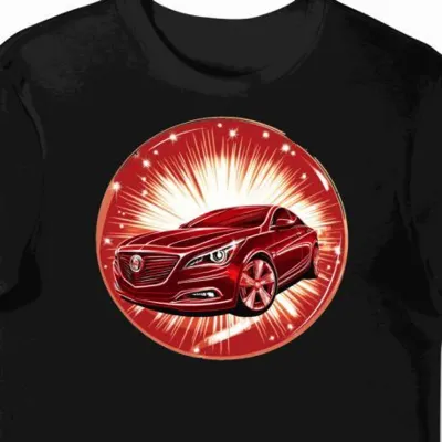 Koszulka męska czarna z motywem czerwonego logo Buick