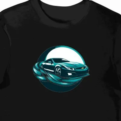 Koszulka męska czarna z motywem Chevy Wave