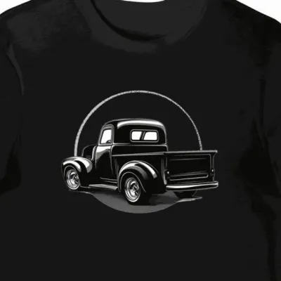 Koszulka męska czarna z nadrukiem vintage samochodu