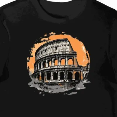 Koszulka męska czarna z motywem gladiatora Koloseum