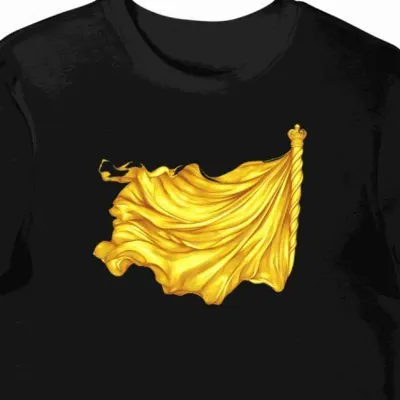 Koszulka męska czarna z nadrukiem sztandaru SPQR