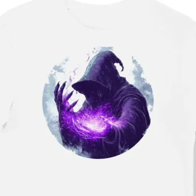 Koszulka męska biała z nadrukiem magicznego czarodzieja