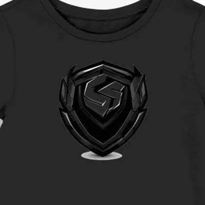 Koszulka damska czarna z motywem tarczy SK Gaming
