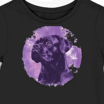 Koszulka damska czarna z motywem rasowego Cane Corso