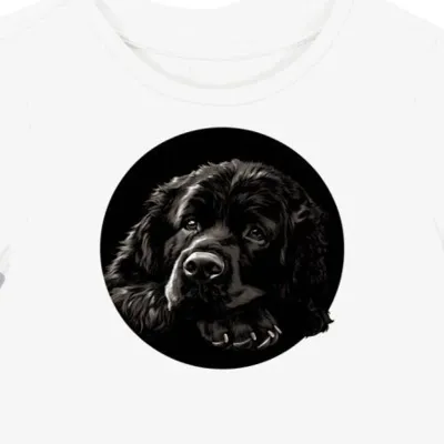 Koszulka damska biała z grafiką psa Leonberger