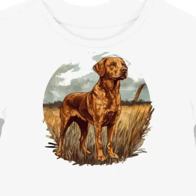 Koszulka damska biała z motywem psa rasy Chesapeake Bay Retriever