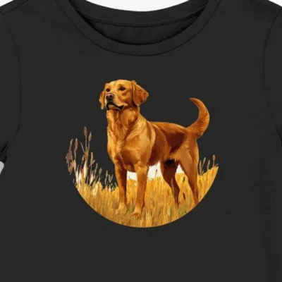 Koszulka damska czarna z nadrukiem psa Chesapeake Bay Retriever