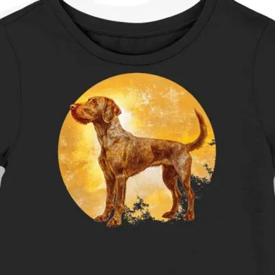 Koszulka damska czarna z motywem złotego Pointera
